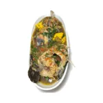 Sisi Alase island fish pepper soup with sweetcorn